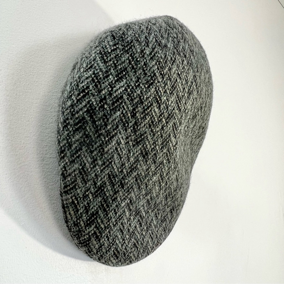 Vintage KANGOL made in Great Britain teal black grey tweed newsboy baker boy cap main image 9